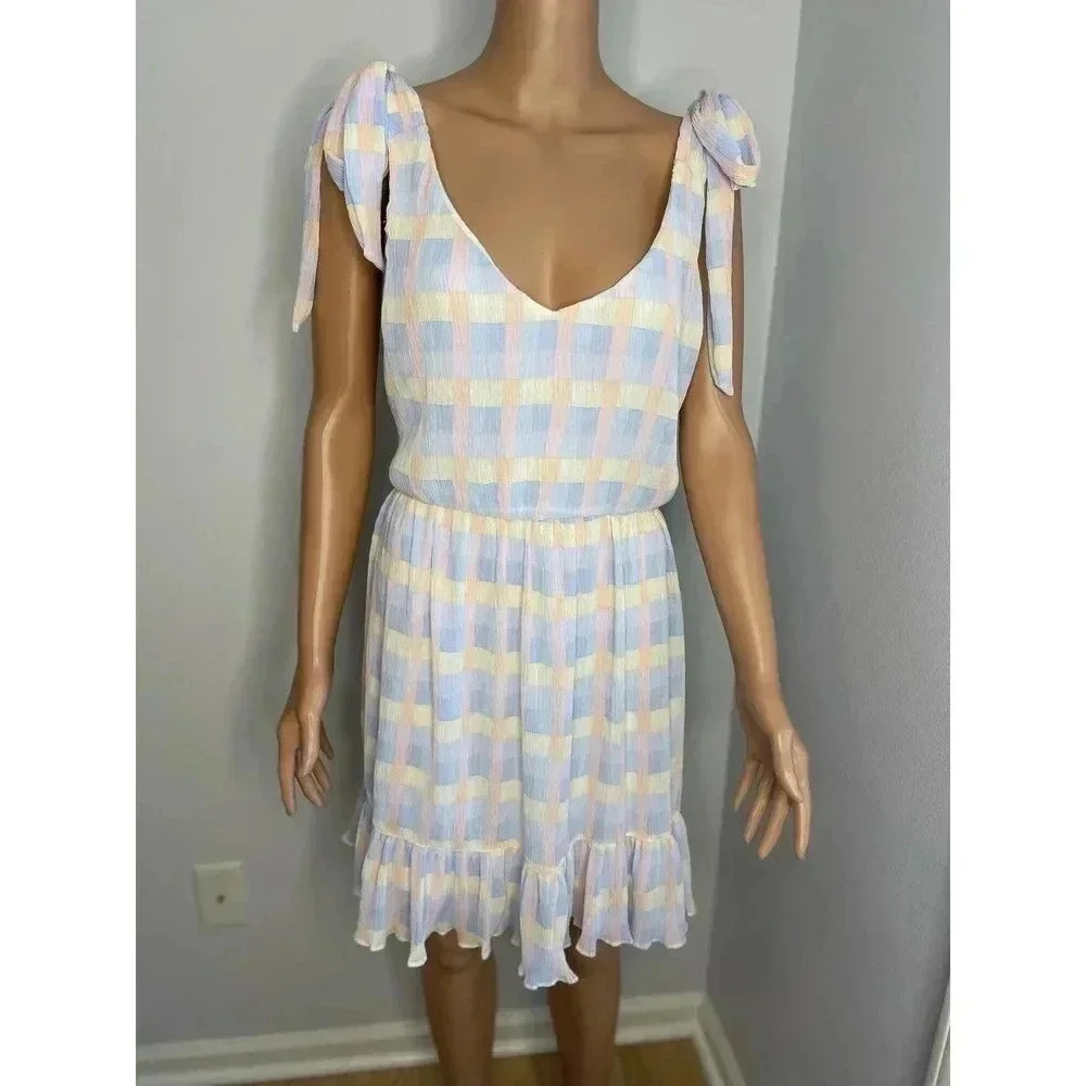 Meet me in Santorini Daphine Dress size M in Pastel Check - Picture 2 of 10